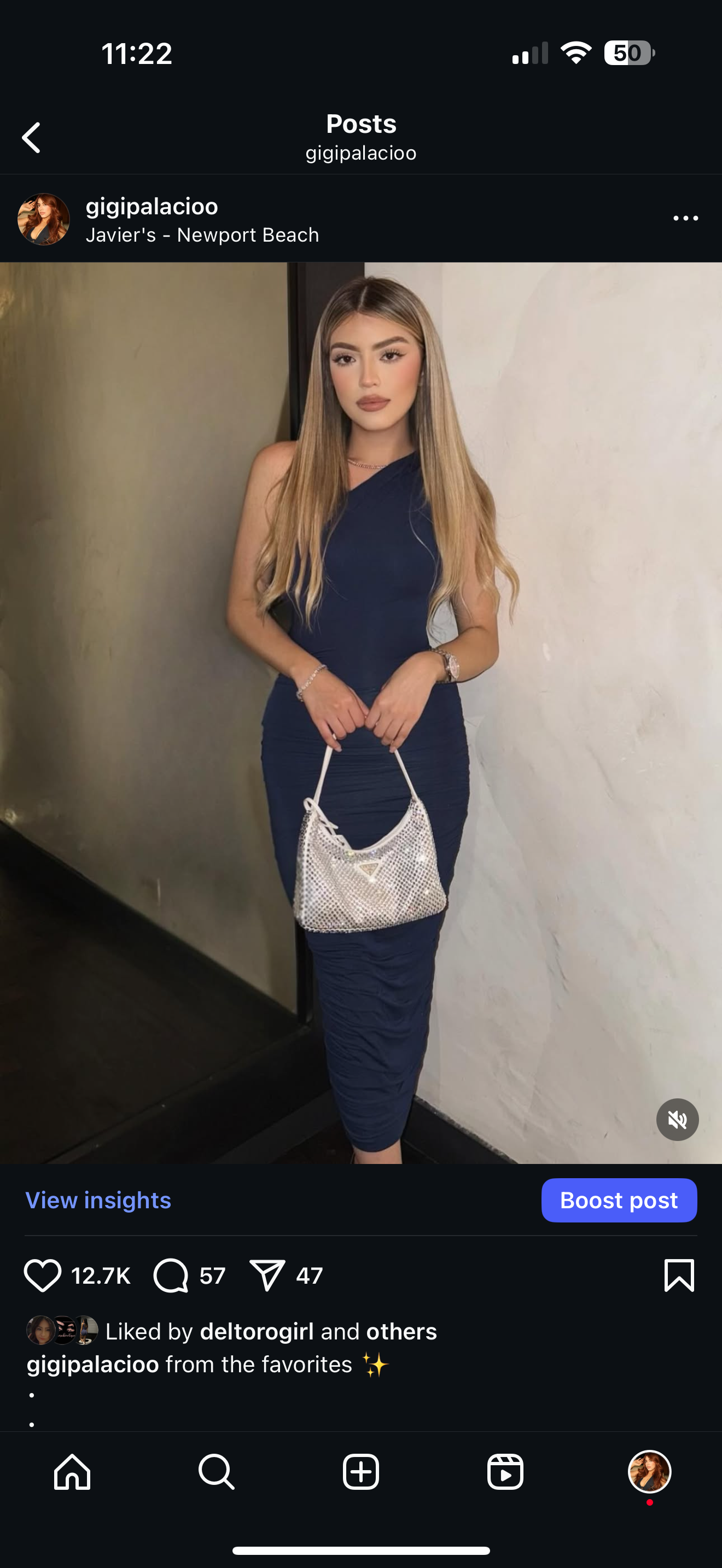 Blue midi dress