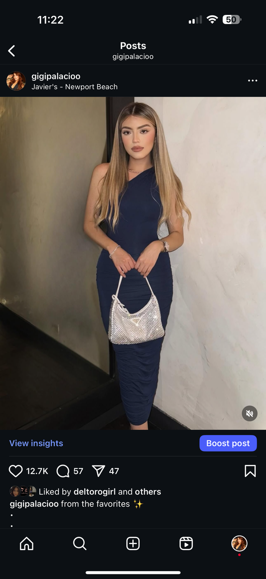 Blue midi dress